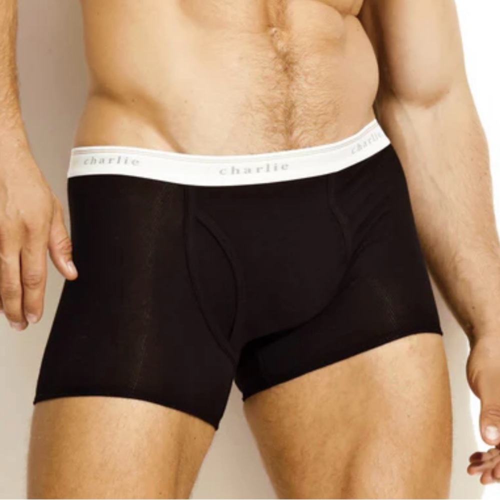 NEW. Charlie by Matthew Zink. Original Ribbed Boxer. Black. Size M.